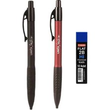 Umix Versatil Kalem Sınav/eskiz Kalemi Bordo - Siyah 1.8 Mm + Mikro Kalem Ucu 2b 1.8 Mm