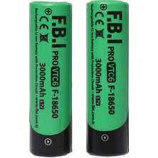 FBI F.b.ı Vtc6 18650 3.7V 3000MAH 30A Li-Ion Şarjlı Pil + Pil Taşıma Kutusu 2'li Set