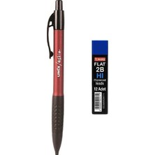 Umix Versatil Kalem Sınav/eskiz Bordo U1304 1.8 mm + Mikro Kalem Ucu 2b 1.8 mm