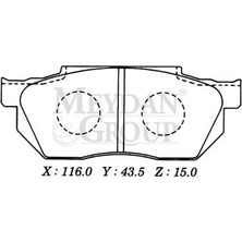 Bzt Honda Civic- Sd/hb- 92/95; Ön Fren Balatası Tirnaksiz Tip (Disk) (116X43,5X15) (Daiwa) 45022-SB0-670