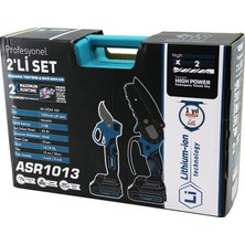 Colezium Profesyonel 2 Pcs Set 6 Inç - 8 Inç Budama Dal Kesme Testere Şarjlı Zincirli Kömürlü 18V-1500MAH