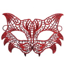 Motto Ticaret Kırmızı Dantel Masquerade Maskesi 8 No
