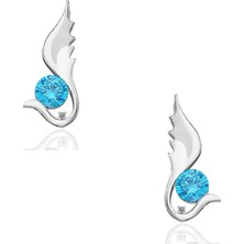 Chavin Topaz Melek Kanadı 0.02 Carat Gümüş Küpe EY48
