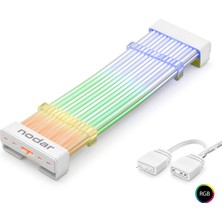 Skygo 24 Pin Argb Anakart Güç Uzatma Kablosu Bükülebilir 2 mm 54 60 LED Beyaz ND2800A