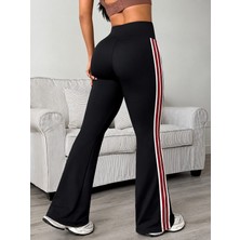 Alyn Wear Kadın Yüksek Bel Yan Şerit Detaylı Ispanyol Paçalı Dalgıç Pantolon