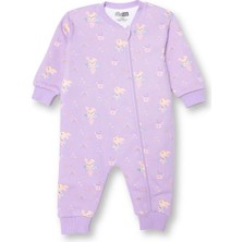 Hellobaby Kız Bebek Uyku Tulumu Prenses Baskılı Fermuarlı Bisiklet Yaka Uzun Kol Ribanalı