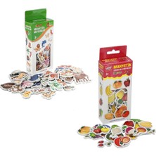 Manyetik Hayvanlar ve Manyetik Meyve Sebze 2 Li Set, Eğitici Magnet Set