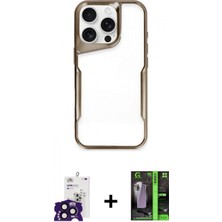 Pileli Store Pilelistore™ iPhone 16 Pro Max Kılıf Akış Çizgi Koleksiyonu - Şeffaf 360 Full Body Arka Koruyucu + Bilvis Titan Kamera Lens - Sh