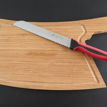 Aryıldız Lua Dişli Ekmek Bıçağı Kırmızı 19 cm