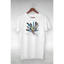 Oada Unisex Baskılı Oversize T-Shirt - Beyaz