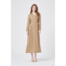 Ftz Women Kadın Canapos Elbise  Hardal 31183