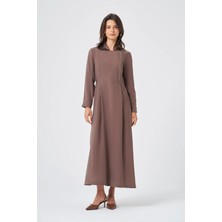 Ftz Women Kadın Canapos Elbise  Kahve 31183