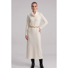 Ftz Women Kadın Ribana Elbise  Ekru 31286