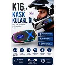 Wair Teknoloji K162X Motosiklet Kask Kulaklığı Bluetooth Intercom Telsiz Sistemi Fm Radyo Type-C Şarjlı
