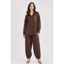 Ftz Women Kadın Kapella Pantolonlu Takım  Kahve 31389