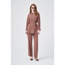 Ftz Women Kadın Erta Pantolonlu Takım  Kahve 31346