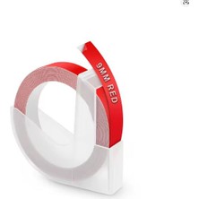 Jokey Kırtasiye 3D Kabartma Yapışkanlı Şerit Etiket MOTEX_E-101 - Dymo_junior+Omega (9mm x 3 Metre) 1ADET /kırmızı-Red