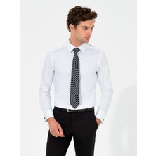 Cacharel Erkek Beyaz Slim Fit %100 Pamuk Klasik Yaka  Basic Gömlek 50261220-VR013