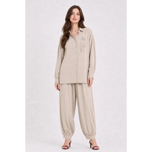 Ftz Women Kadın Kapella Pantolonlu Takım  Beige 31389