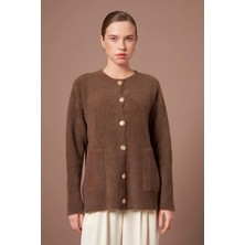 Ftz Women Kadın Angora Hırka  Kahve 25259