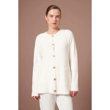 Ftz Women Kadın Angora Hırka  Ekru 25259