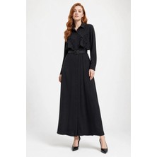 Ftz Women Kadın Krep Elbise  Siyah 31378
