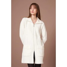 Ftz Women Kadın Inci Detay Angora Kaban  Ekru 25040