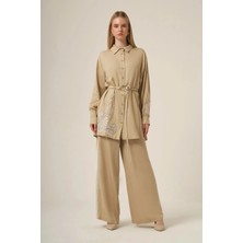Ftz Women Kadın Işlemeli Detay Selin Takım  Beige 31326