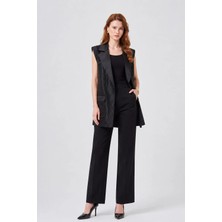 Ftz Women Kadın Jakar Cep Detay Yelek  Siyah 31376