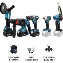 Dawreek Chelikbei Beşli Set MK350 21V 5 Ah Akülü Vidalama Darbeli Tork 350 Nm Özellikli