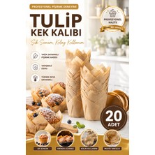 1 Adet 20 Adet Lale Model Tulip Kek Kalıbı Yağlı Pişirme Kağıdı Muffin Cupcake Kalıbı Yapışmaz