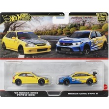 Hot Wheels Premium Diecast Model '99 Honda Civic Type R (EK9) & Honda Civic Type R Metal Gövde