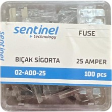 Arcars Bıçak Sigorta Yassı 25 Amper (X100AD.)