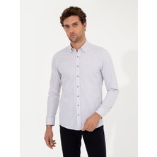 Cacharel Erkek Bej Slim Fit Uzun Kollu Gömlek 50250841-VR011