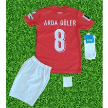 Moda Türkiye Milli Takım Arda Güler Kırmızı Iç Saha Çocuk Forması 4'lü Set
