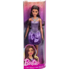 Barbie Büyüleyici Parti Bebekleri - Mor Metalik Elbiseli Esmer, Barbie Fashionistas Bebek HYT92