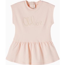 Chloe Chloé Kids Logo Işlemeli Pamuk Jarse Kız Bebek Elbise