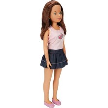 Sunman Yürüyüş Arkadaşım Clara Casual 80 cm Kot Etekli Bratz Temalı Desenli Bebek