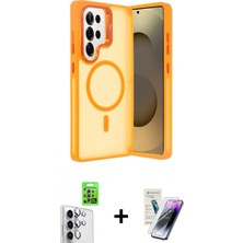 Pileli Store Pilelistore™ Galaxy S25 Ultra Kılıf Akış Form - Şeffaf Pasifik Cam Ekran Koruyucu + Raze Metal Kamera Lens - Gs