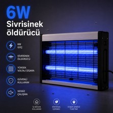 CoverZone Elektrikli Sivrisinek Öldürücü, Güçlü Sivrisinek Yakalayıcı, LED Sivrisinek Kovucu, 6W Güç, 220V 50Hz Çalışma, Elektrikli Sinek Öldürücü Iç Mekan Kullanımına Uygun | 6W - SN014