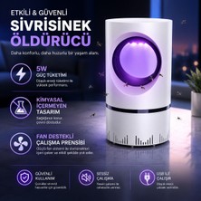 CoverZone USB Güç Bağlantılı Fotokatalitik Sivrisinek Öldürücü LED Işıklı Fanlı Sivrisinek Tuzağı Kimyasal Içermeyen Dumansız Kokusuz Sivrisinek Kontrol Cihazı 5W Dc 5V Masaüstü Kullanım | XM888