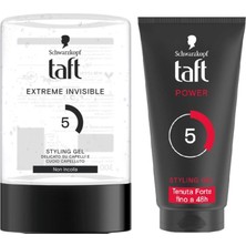Taft Extreme Invisible Power Jöle 300 ml + Power Styling Gel Saç Jölesi No:5 – 48 Saat Güçlü Tutuş 150 ml