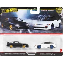 Hot Wheels Premium 1:64 Ölçekli Nissan 180SX Type X ve Sileighty Metal Gövde Detaylı Tasarım JBK96