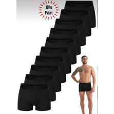 Nacar Store Erkek 10\'lu Pamuklu Likralı Esnek Kumaş Boxer