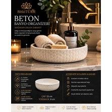 🛁 Bitkitürk Beton Banyo Organizeri | Havlu ve Sabun Düzenleyici | Dekoratif Banyo Kasesi | El Yapımı Beton Organizer 25 cm