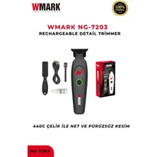 Wmark NG-7203 – Siyah Profesyonel Şarjlı Detay Ense ve Sakal Çizim Tıraş Makinesi