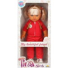 Sunman Tina Sporty Bebek 45 cm - Koyu Pembe Eşofmanlı Et Bebek