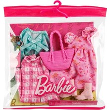 Barbie 'nin Kıyafetleri 2'li Paket FYW82 - Pembe Elbise Bot ve Çanta HRH43