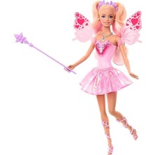 Barbie Renk Değiştiren Peri Kızı Model Bebeği JCP76 Pembe Renkli Kalp Desenli Eğlenceli Oyun