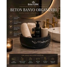 🛁 Bitkitürk Beton Banyo Organizeri | Havlu ve Sabun Düzenleyici | Dekoratif Banyo Kasesi | El Yapımı Beton Organizer 25 cm